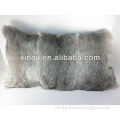natural grey color chinchilla rabbit fur cushion for sofa
